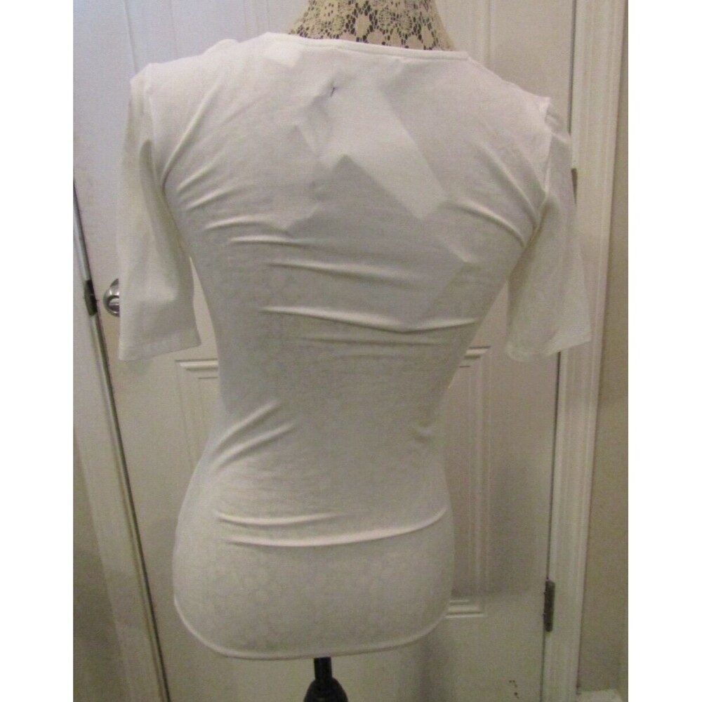 Marcella Tee NWT Top Off White Bowen Cutout Retail $102 Womens Size S - Picture 6 of 12